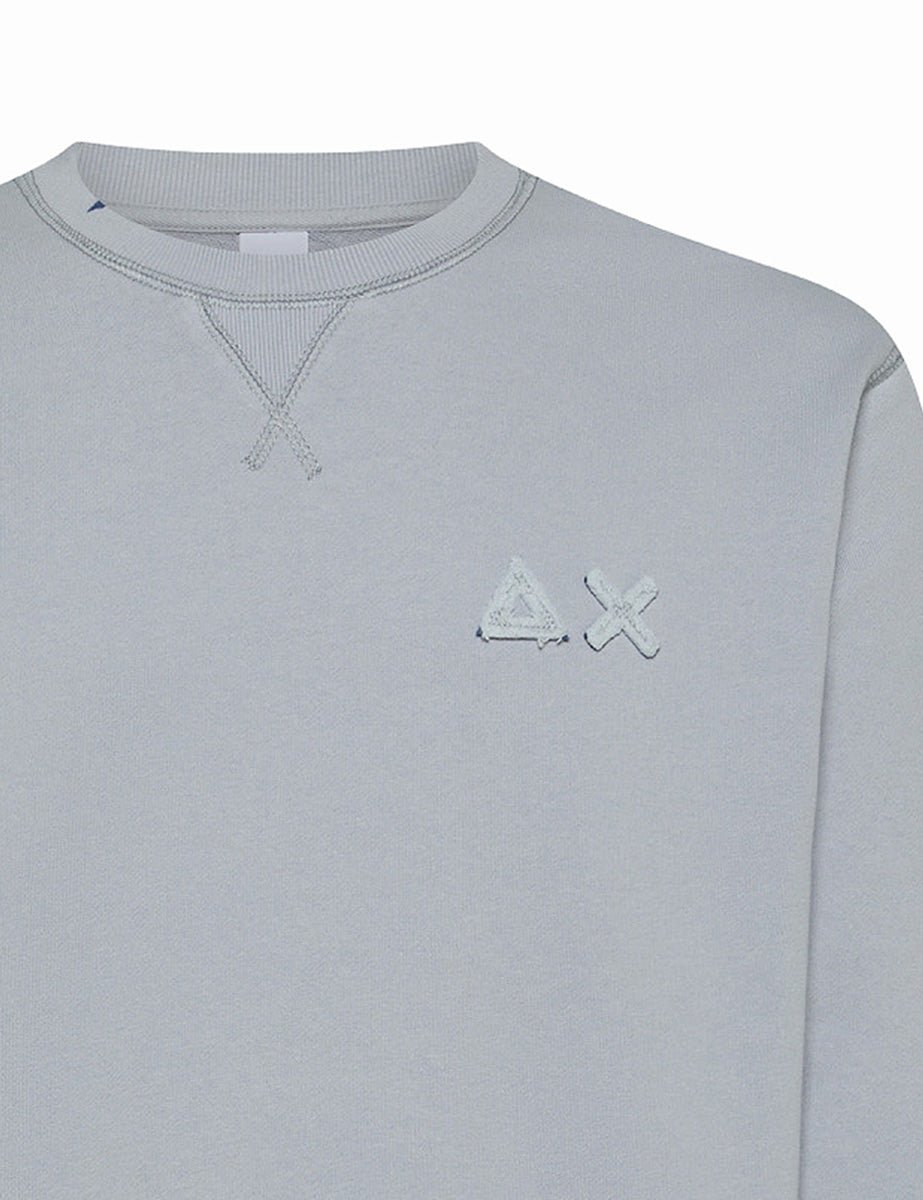 felpa girocollo vintage broken grigio chiaro - sun68 - felpa