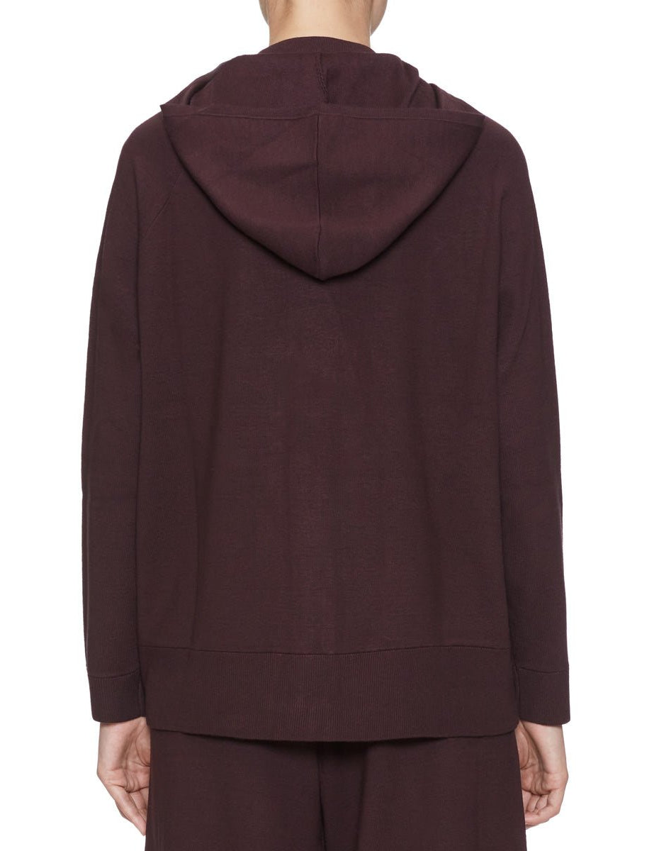 felpa maglia zip cappuccio cioccolato - beatrice b - felpa