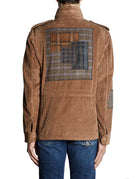field jacket velluto patchwork legno - bob - giacca