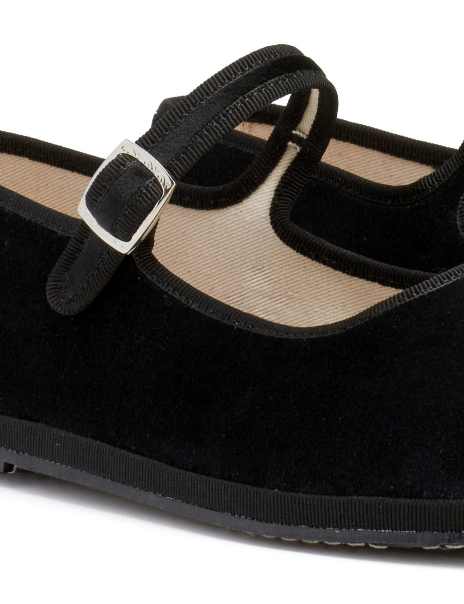 friuliana velluto cinturino nero - blufrida - ballerina