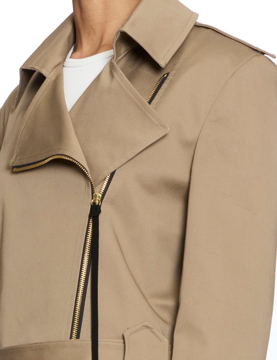 giacca biker gabardina sand - nineminutes - giacca