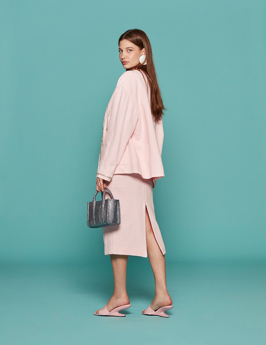 giacca boucle strass rosa - n21 alessandro dell'acqua - giacca