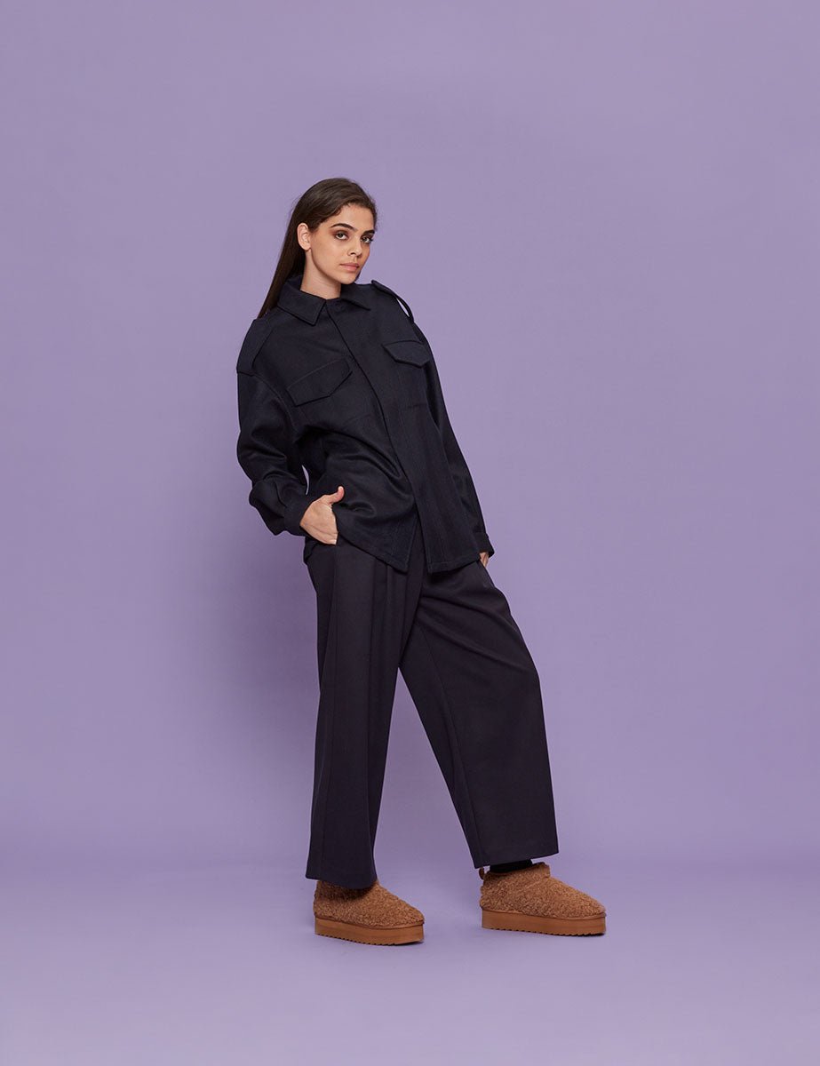 giacca camicia spigato manolana blu navy - blufrida - giacca