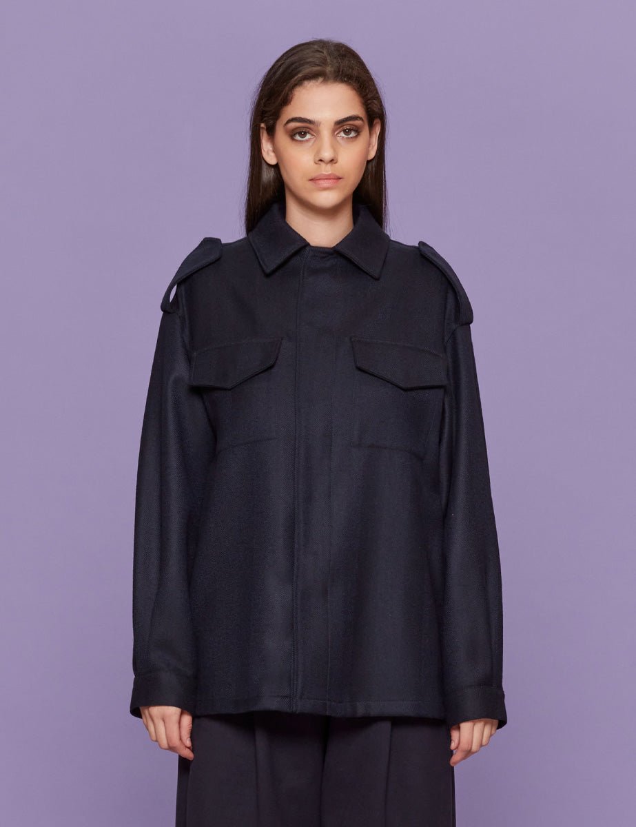 giacca camicia spigato manolana blu navy - blufrida - giacca