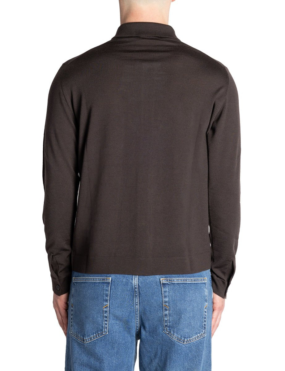 giacca cardigan bottoni merinos moro - roberto collina - cardigan