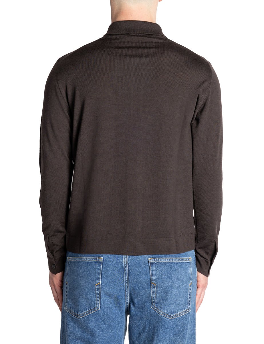 giacca cardigan bottoni merinos moro - roberto collina - cardigan