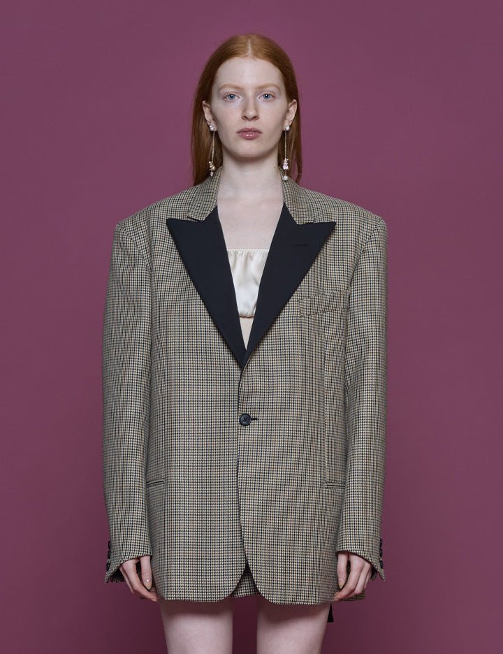 giacca collo lancia micro pied de poule - n21 alessandro dell'acqua - blazer