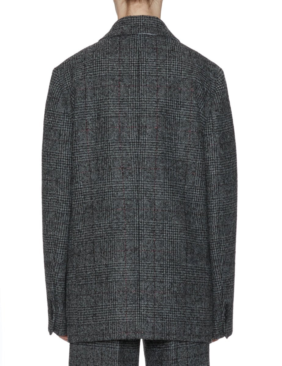 giacca doppiopetto galles filo lurex grigio nero - n21 alessandro dell'acqua - giacca