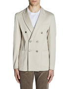 giacca doppiopetto jersey beige - blufrida - blazer