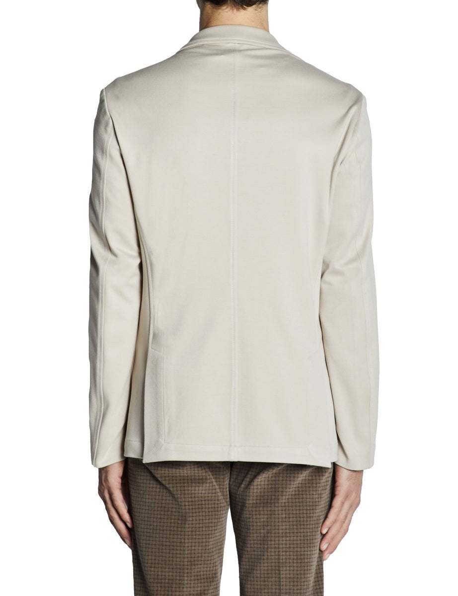giacca doppiopetto jersey beige - blufrida - blazer