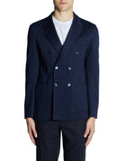 giacca doppiopetto jersey blu - blufrida - blazer