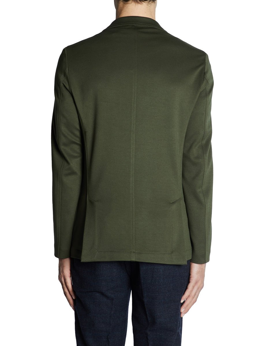 giacca doppiopetto jersey verde - blufrida - blazer