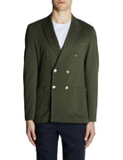 giacca doppiopetto jersey verde - blufrida - blazer