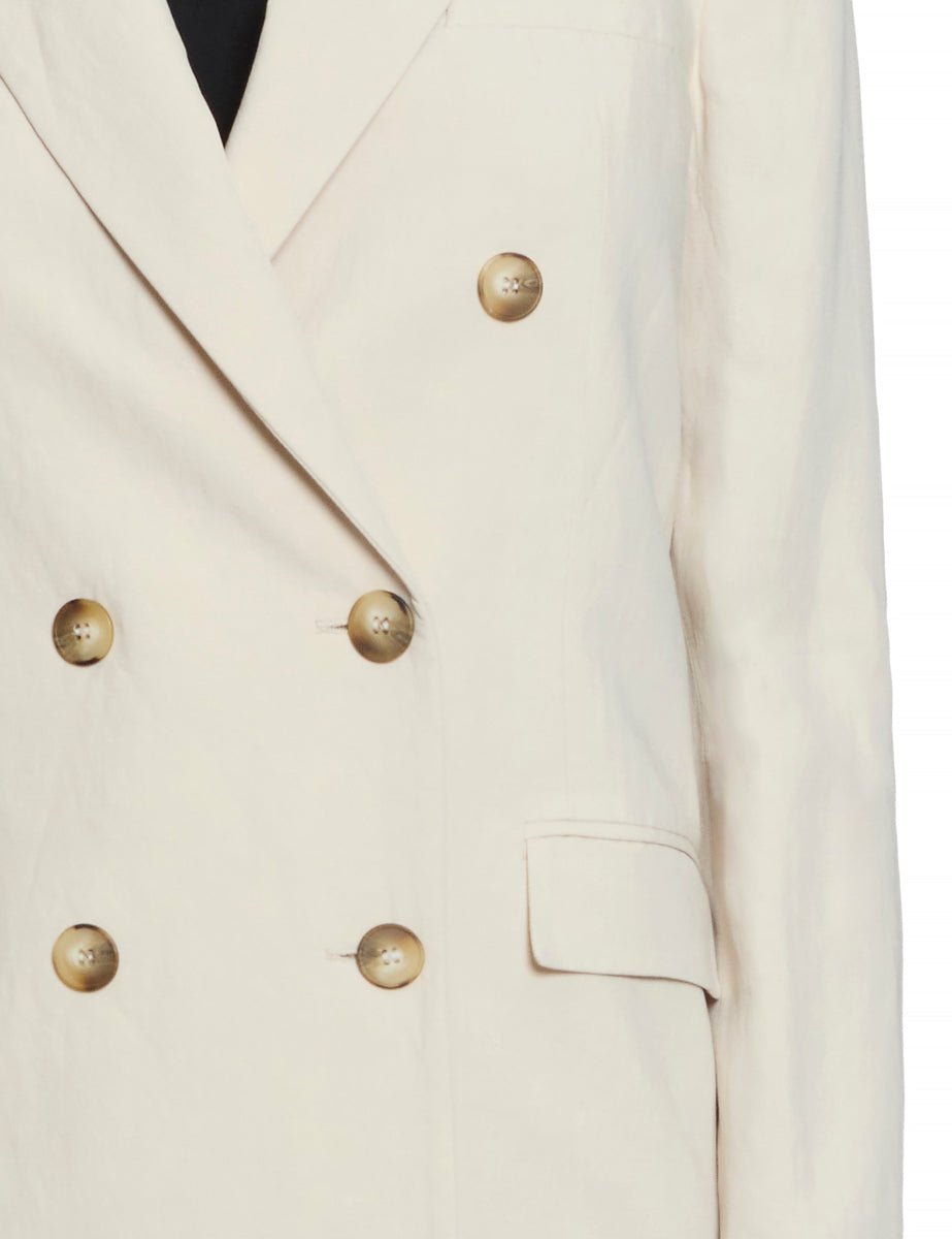 giacca doppiopetto misto lino gesso - blufrida - giacca