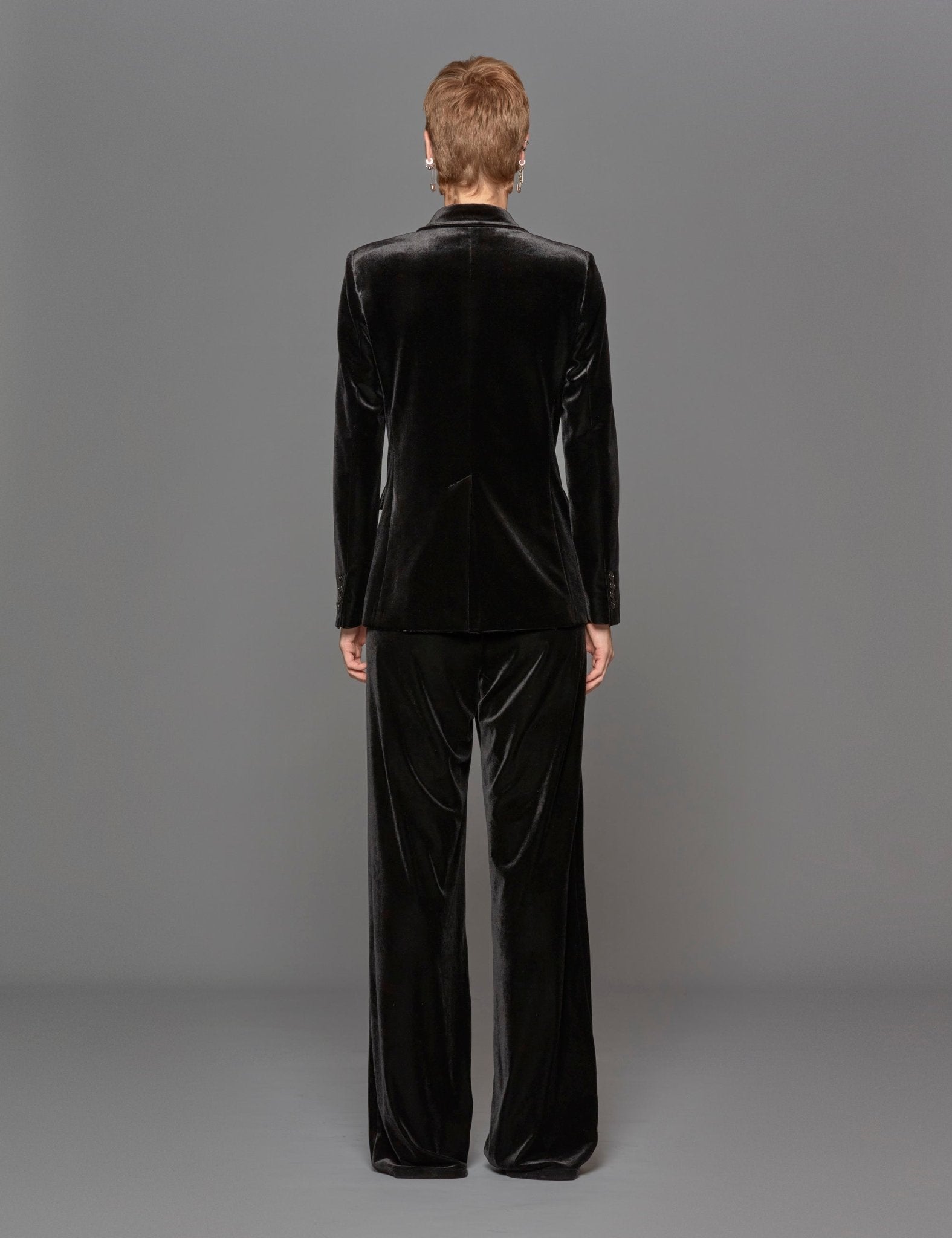 giacca doppiopetto velluto nero - blufrida - blazer