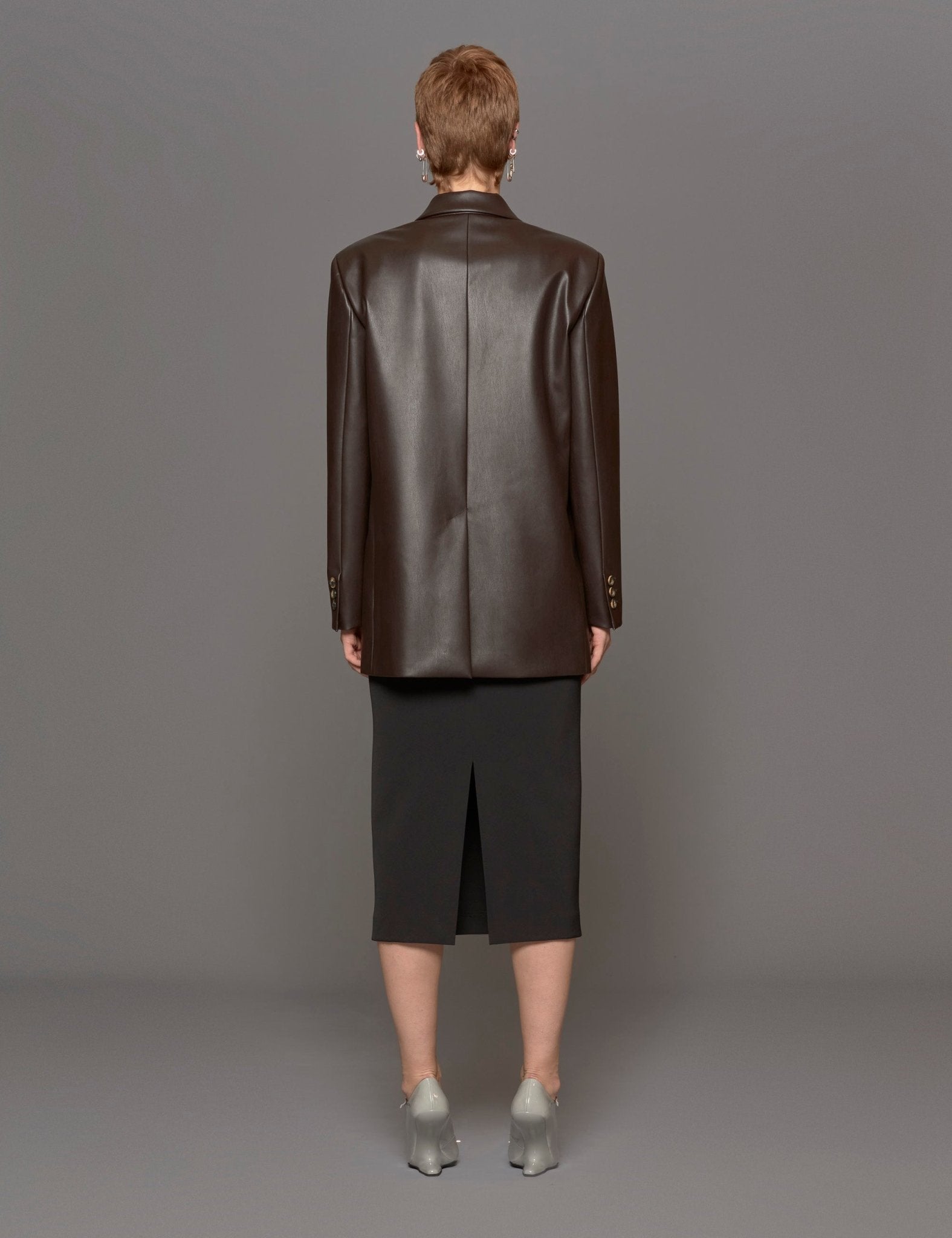 giacca ecopelle over moro - blufrida - blazer