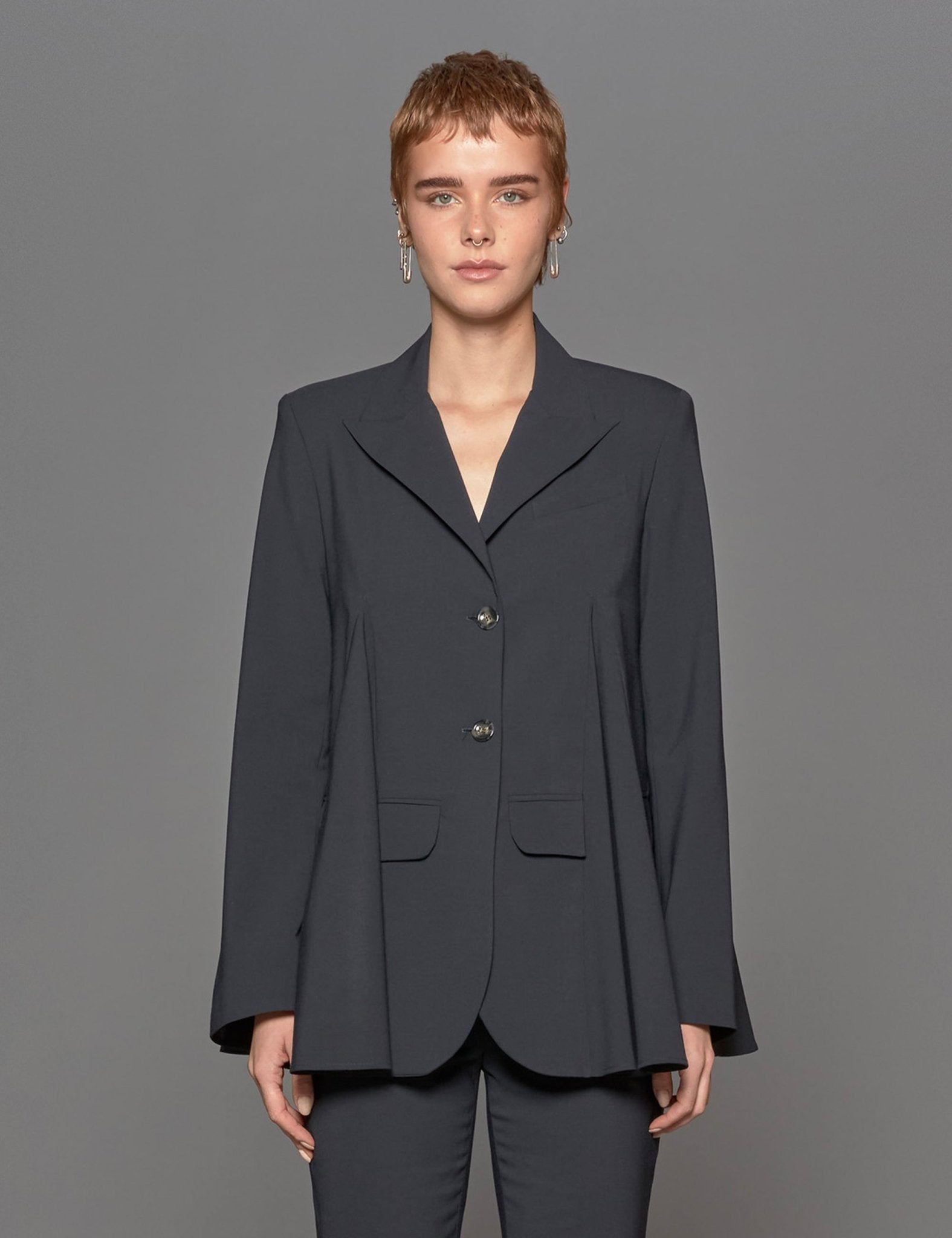 giacca lana rever lancia blu - vivetta - blazer