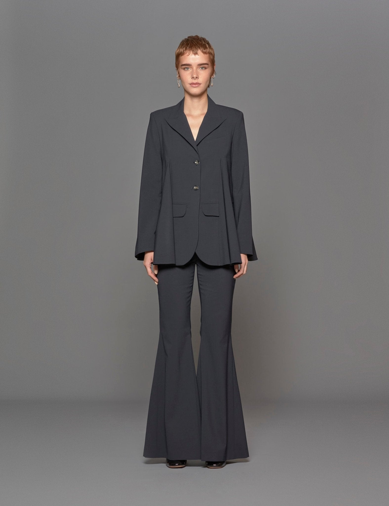 giacca lana rever lancia blu - vivetta - blazer