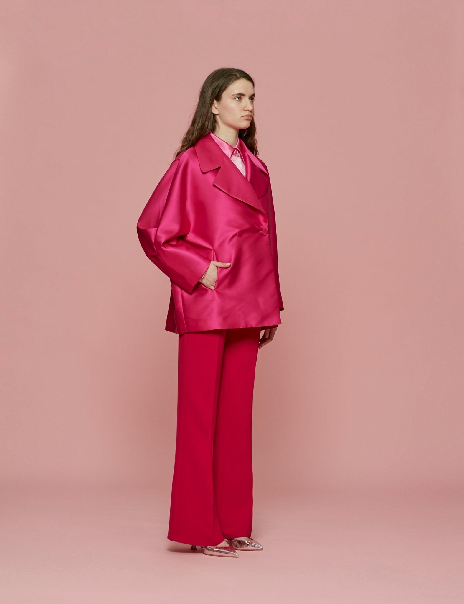 giacca mikado fuxia - blufrida - blazer