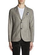 giacca monopetto tinta unita tortora - bob - blazer