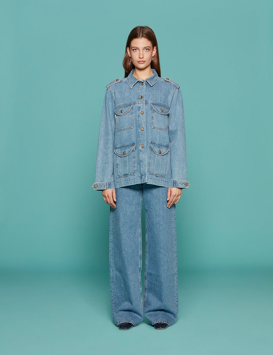 giacca nariida sahariana maya denim - blaze - giacca