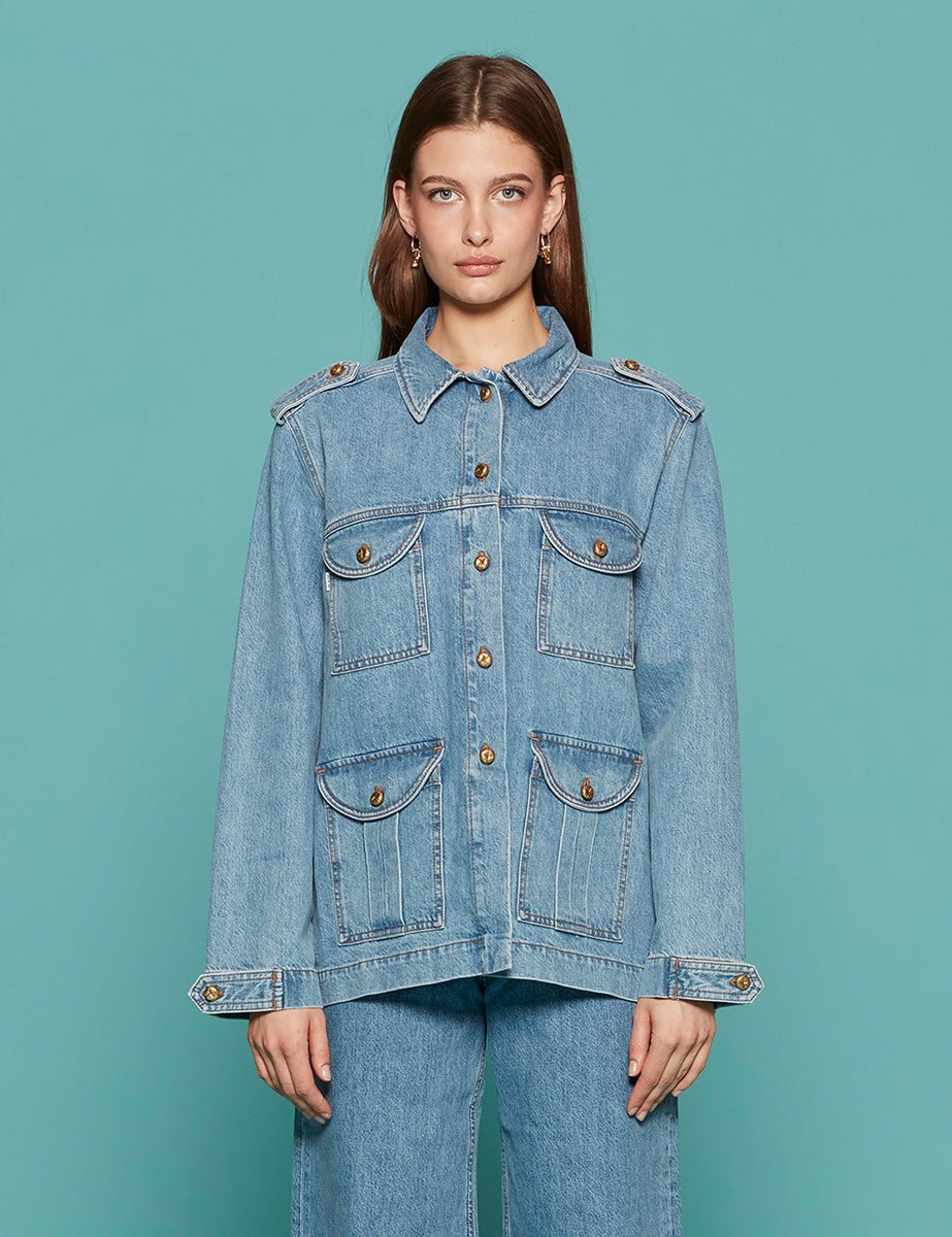 giacca nariida sahariana maya denim - blaze - giacca