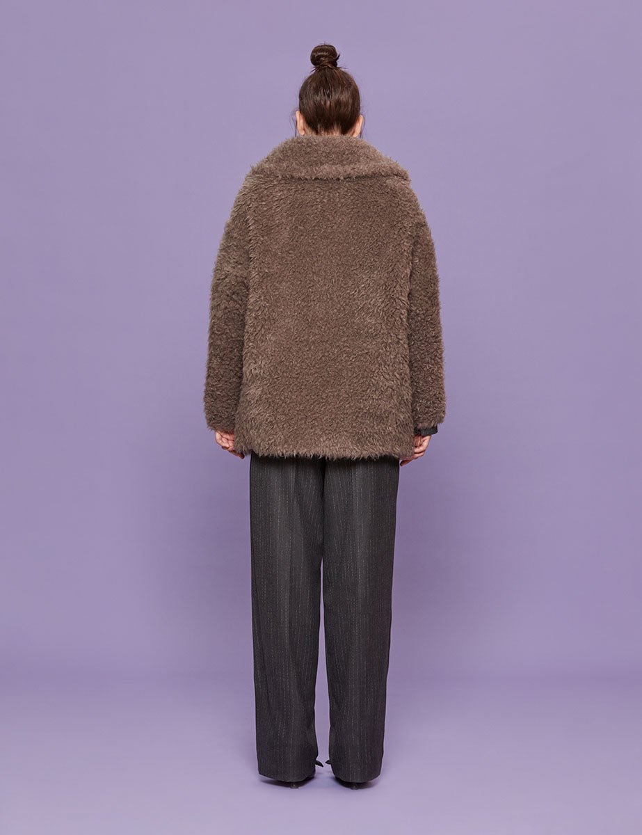 giacca orsetto stucco - blufrida - pelliccia