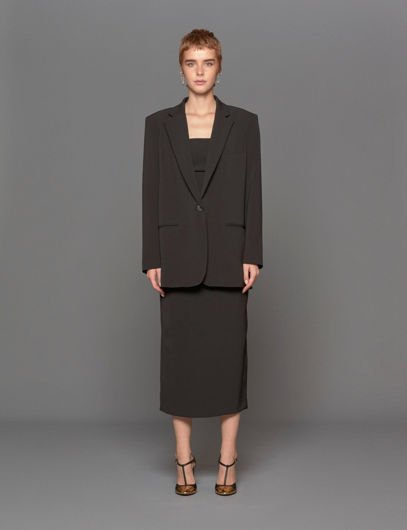 giacca over crepe nero - blufrida - blazer