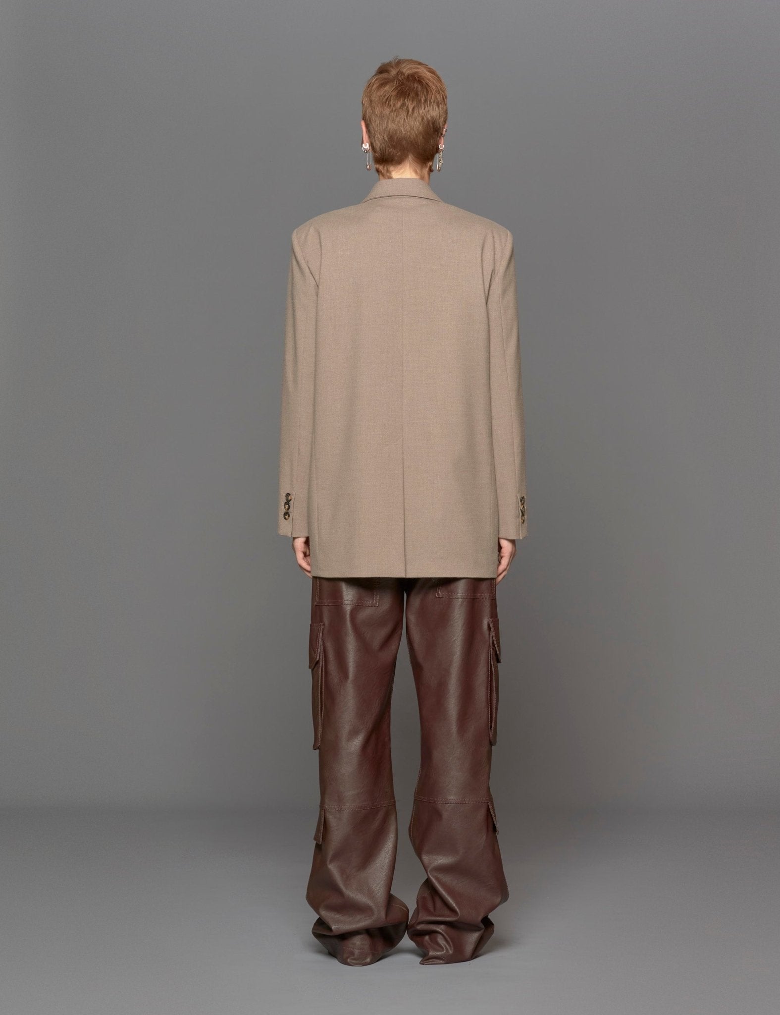 giacca over mano flanella taupe - blufrida - blazer