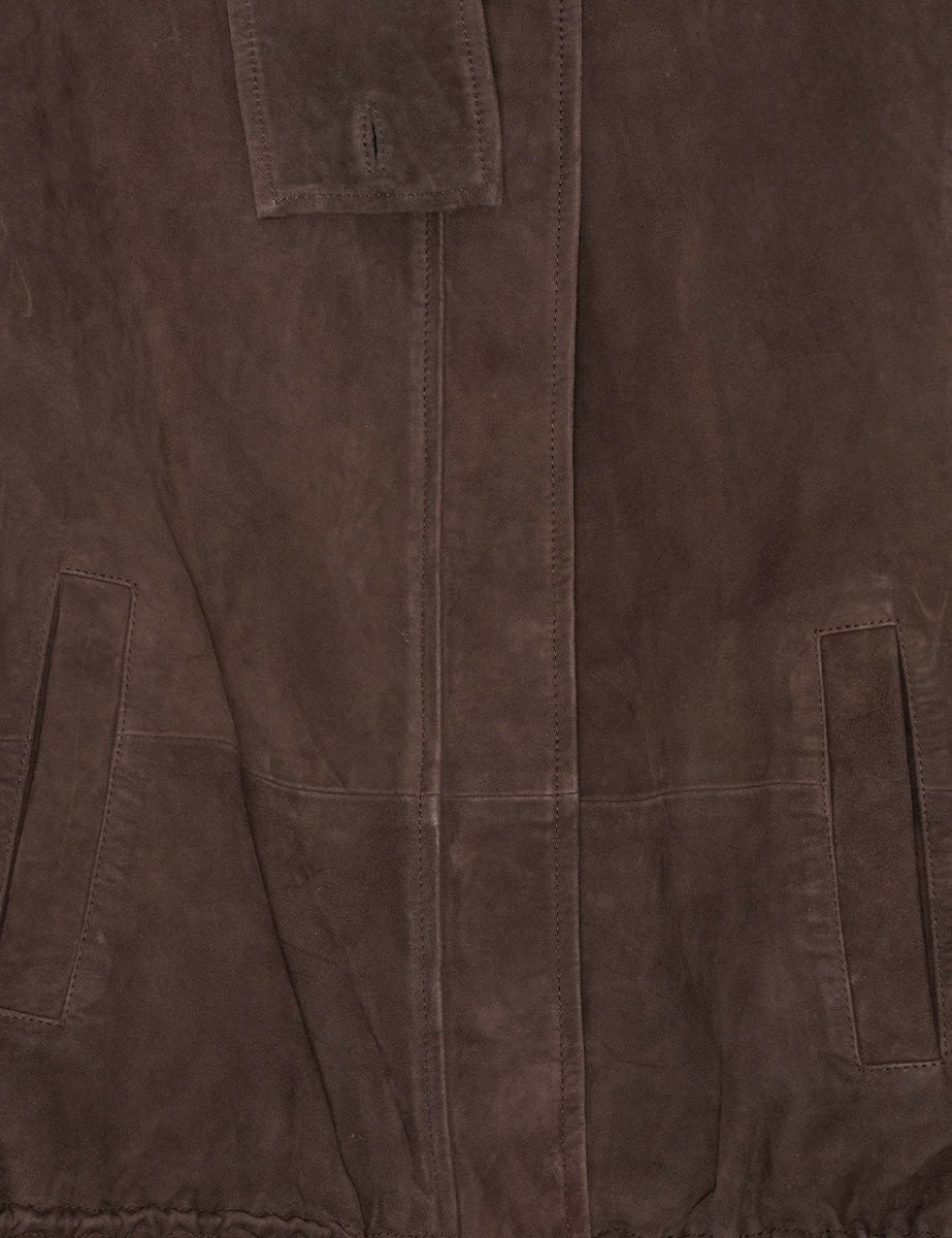 giacca oversize suede cioccolato - rotate - giacca