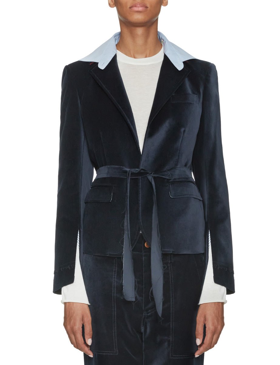 giacca rose baby corta colletto blu navy - jejia - giacca