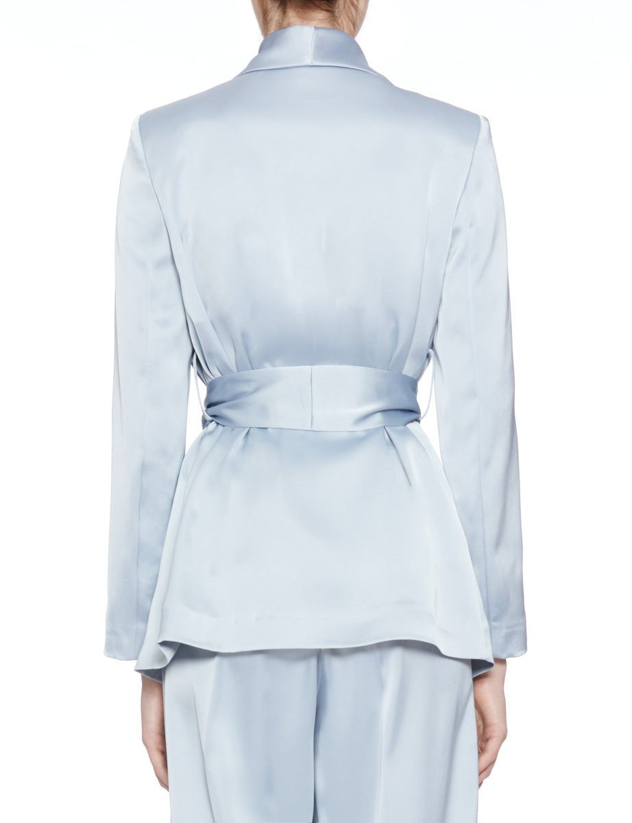 giacca sciallata cintura raso polvere - blufrida - giacca