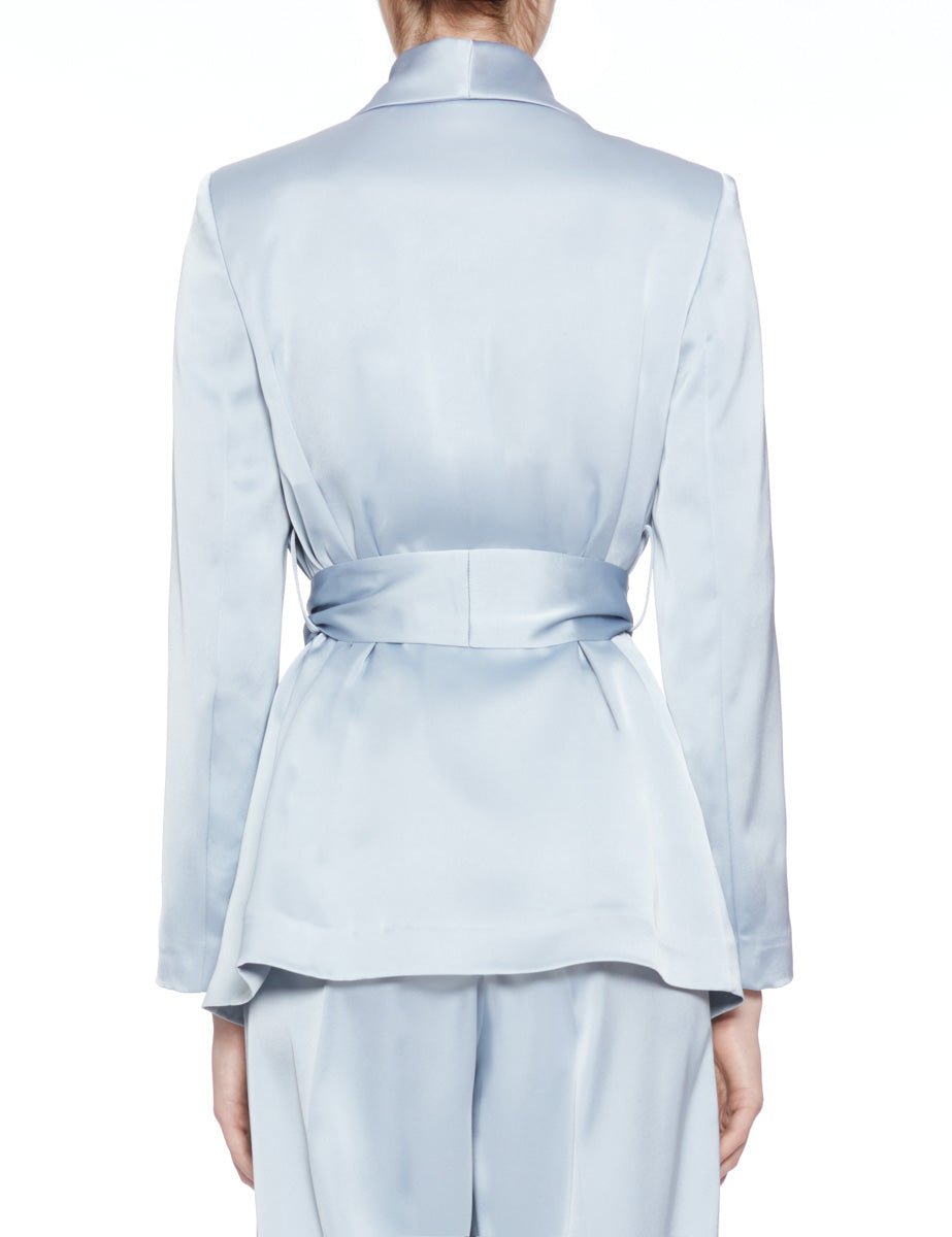 giacca sciallata cintura raso polvere - blufrida - giacca