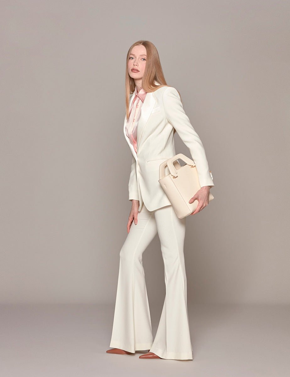 giacca smoking bottone cady cream - hebe studio - blazer
