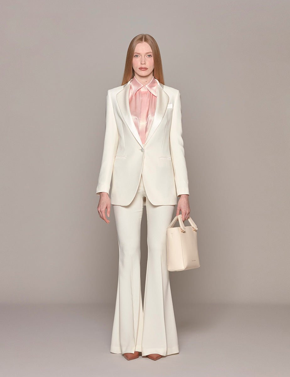 giacca smoking bottone cady cream - hebe studio - blazer