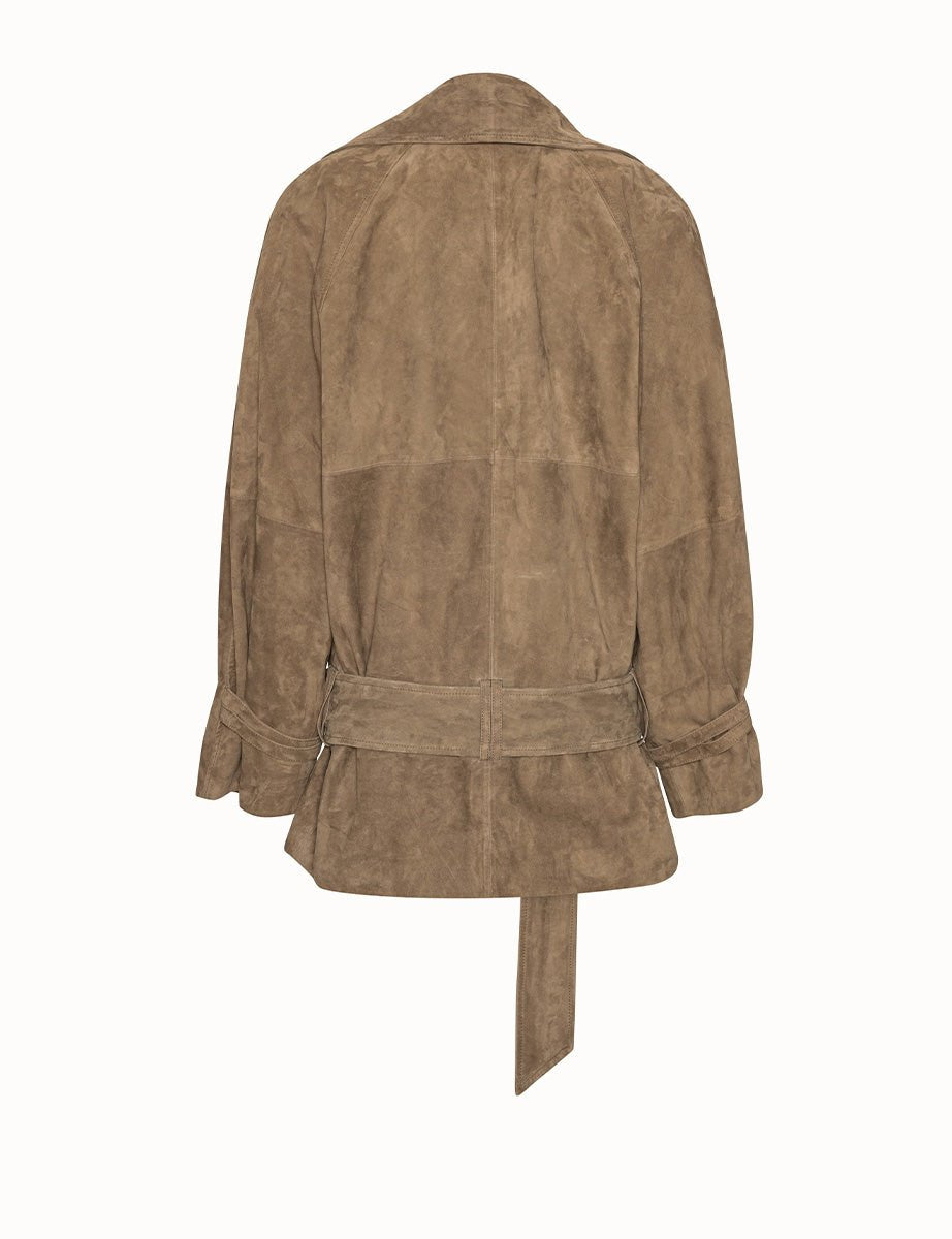 giacca suede oversize morel - rotate - giacca