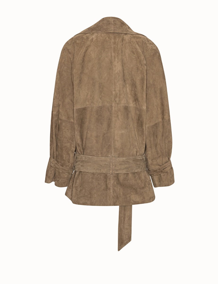 giacca suede oversize morel - rotate - giacca
