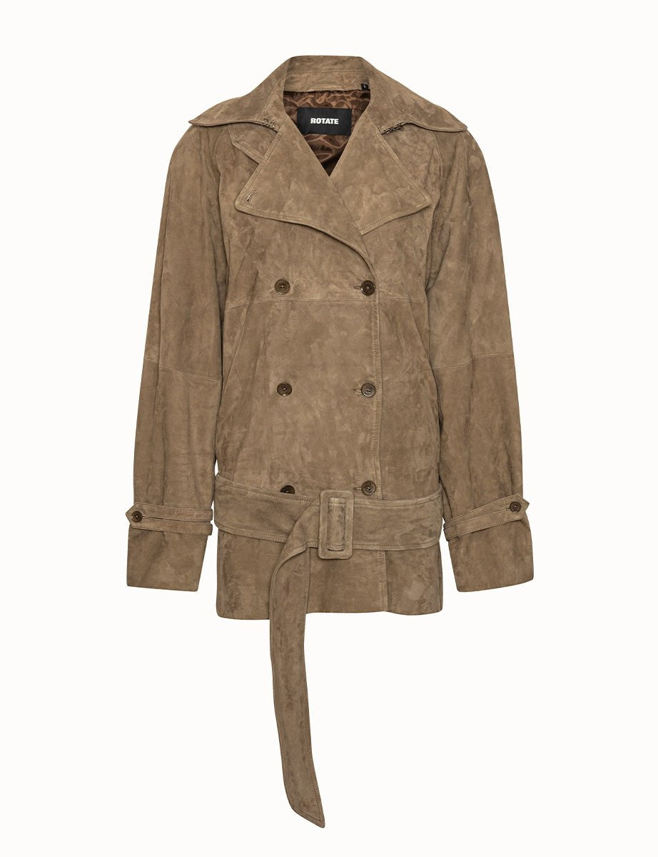 giacca suede oversize morel - rotate - giacca