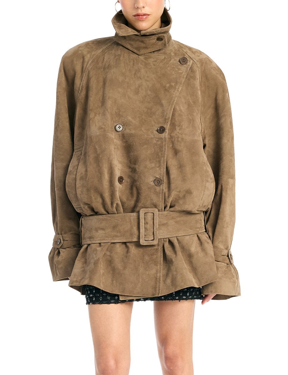 giacca suede oversize morel - rotate - giacca