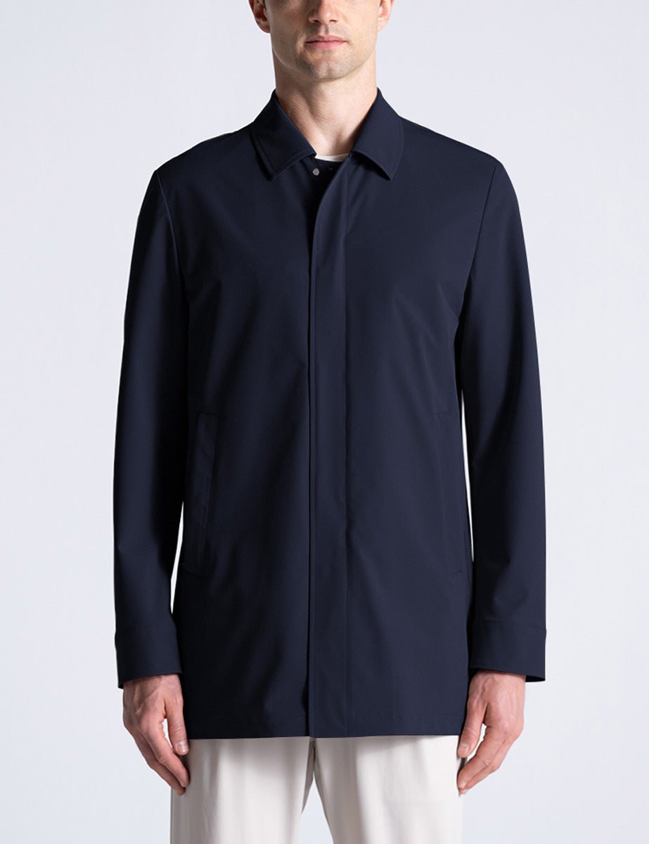 giacca tessuto tecnico nylon stretch blu - duno - giacca