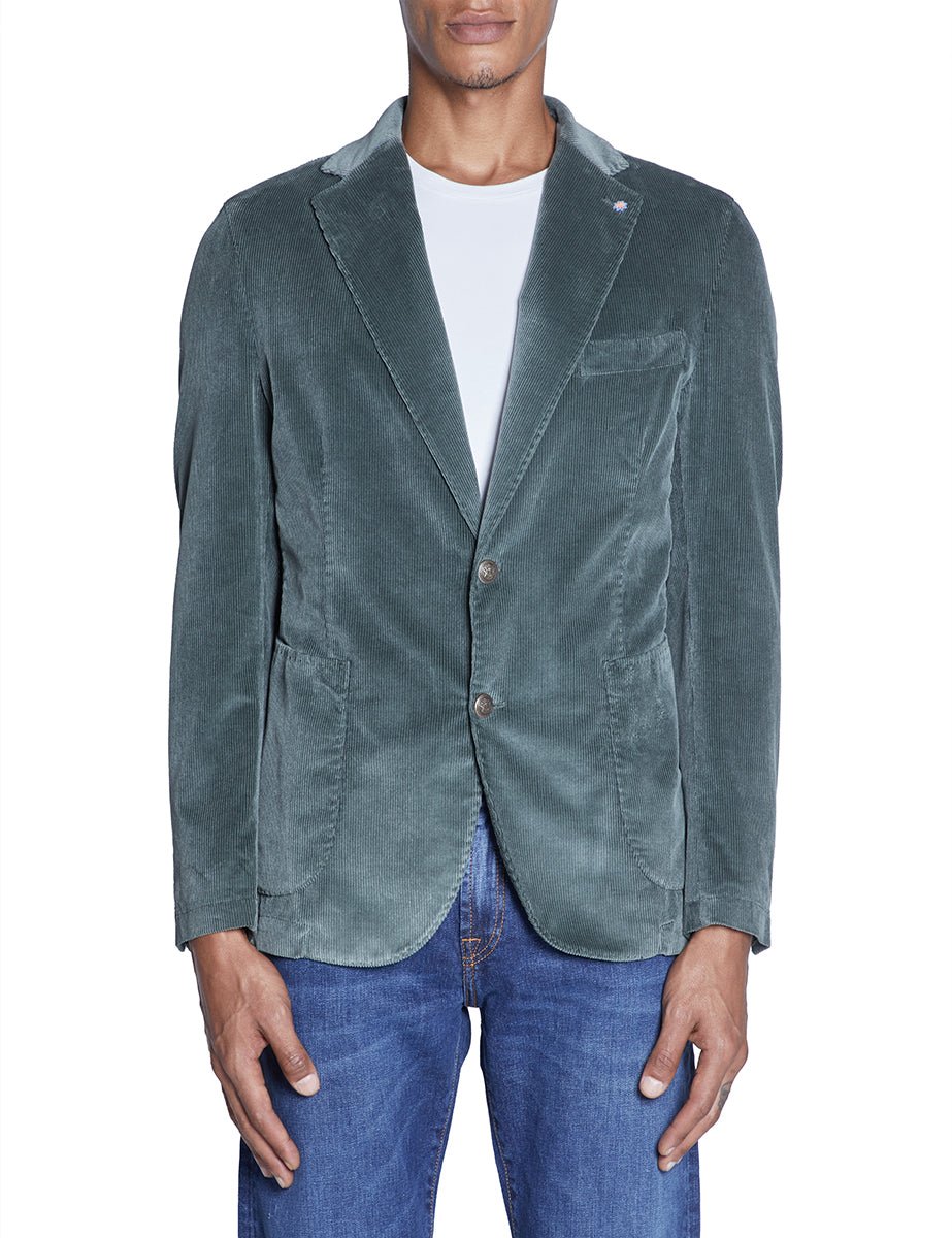 giacca velluto coste monopetto edera - bharnaba - giacca