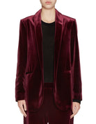 giacca velluto liscio sciallata bordeaux - blufrida - giacca