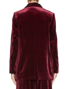 giacca velluto liscio sciallata bordeaux - blufrida - giacca