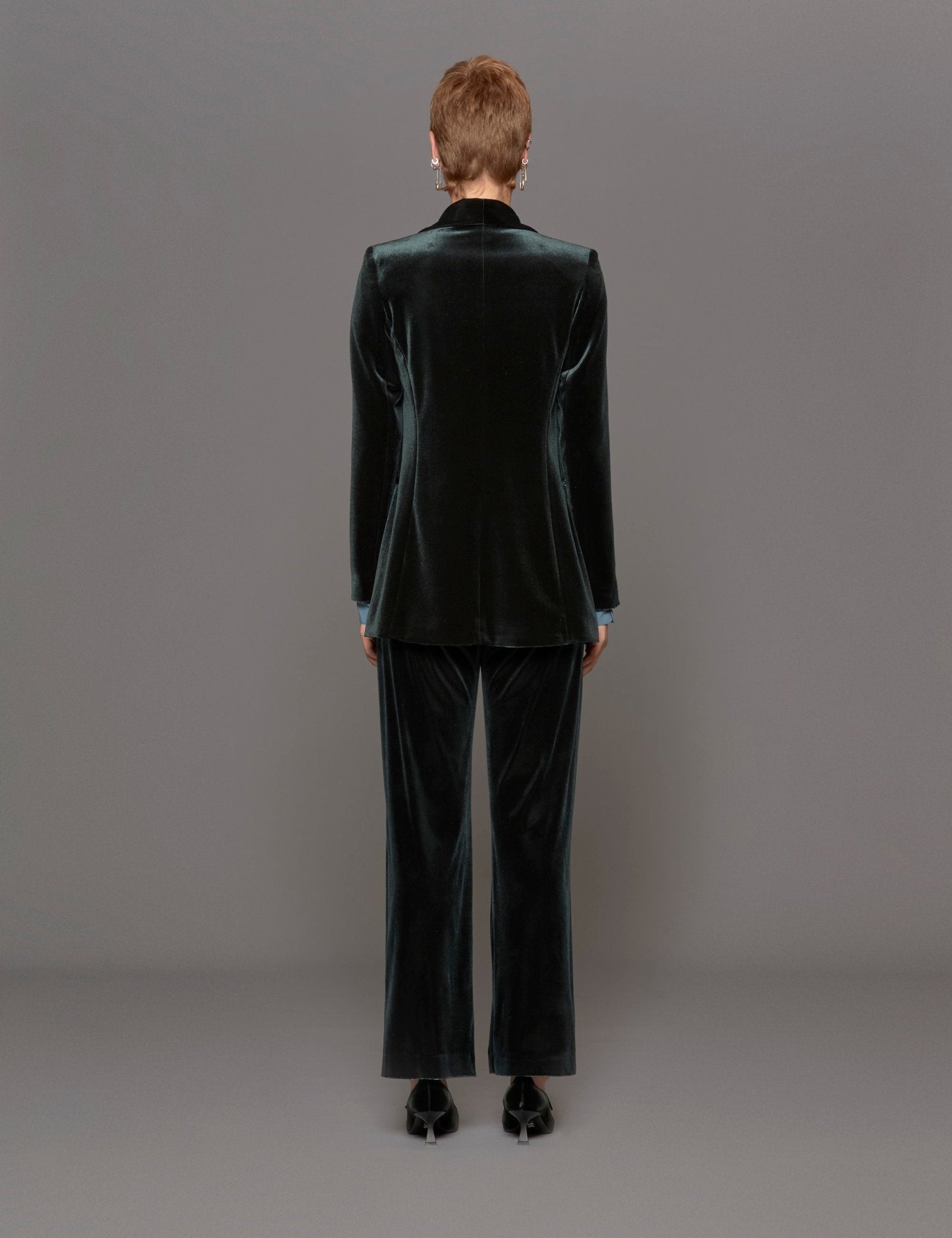 giacca velluto liscio verde - blufrida - blazer