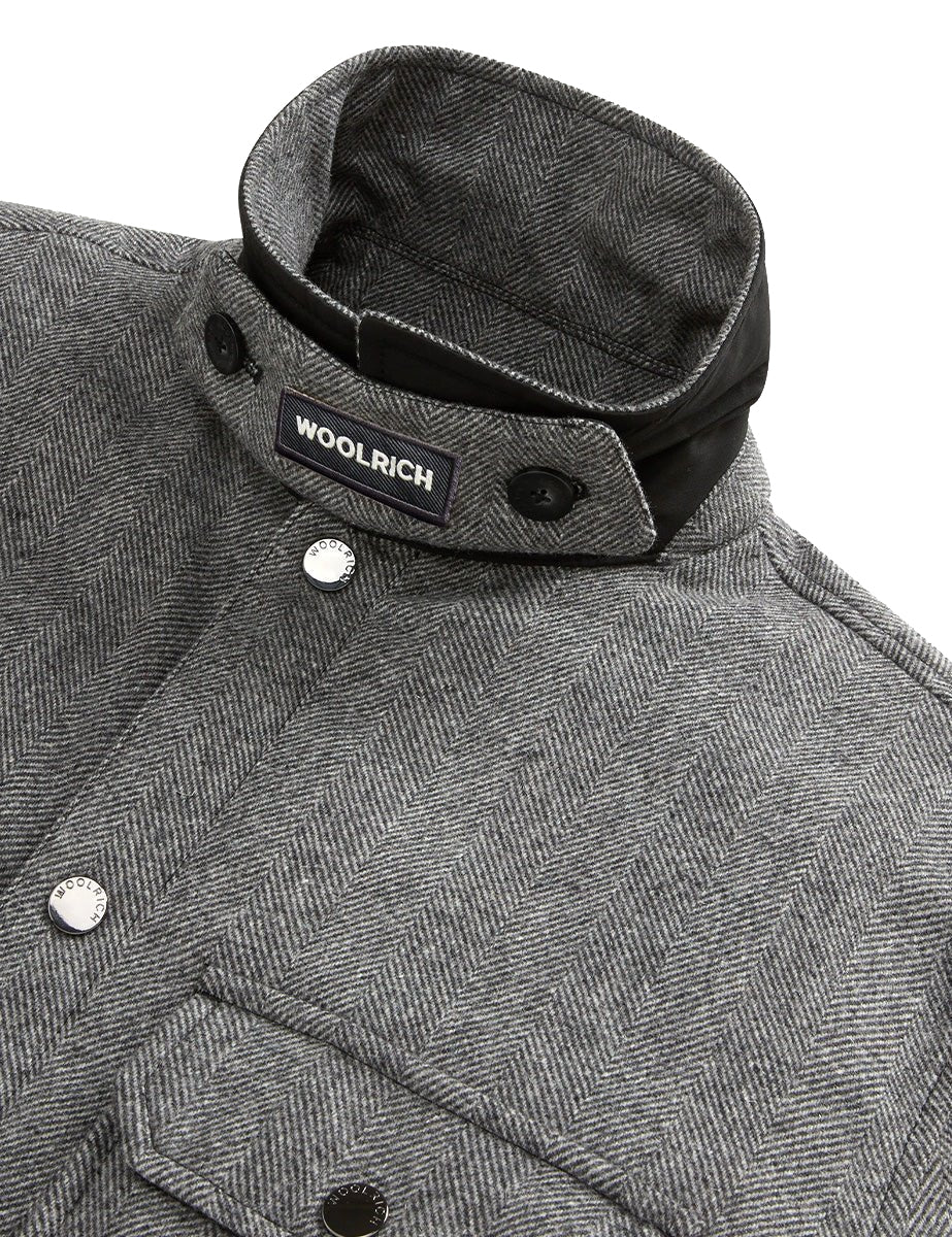giacca wool check alaskan shiret grey - woolrich - giacca