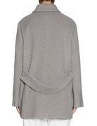 giaccone doppiopetto martingala grigio chiaro - blufrida - giacca