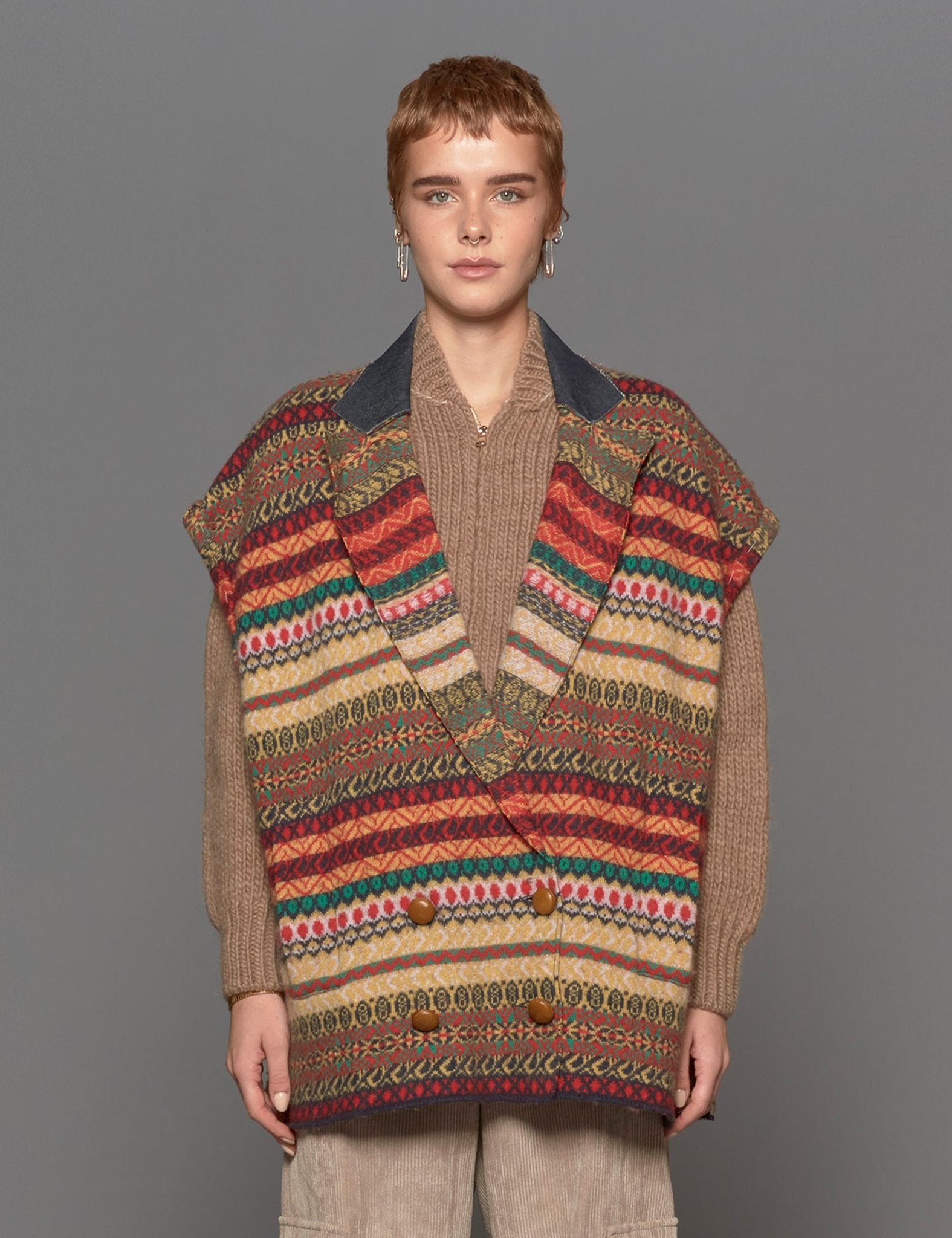 gilet charlotte maglia multicolor - jejia - gilet