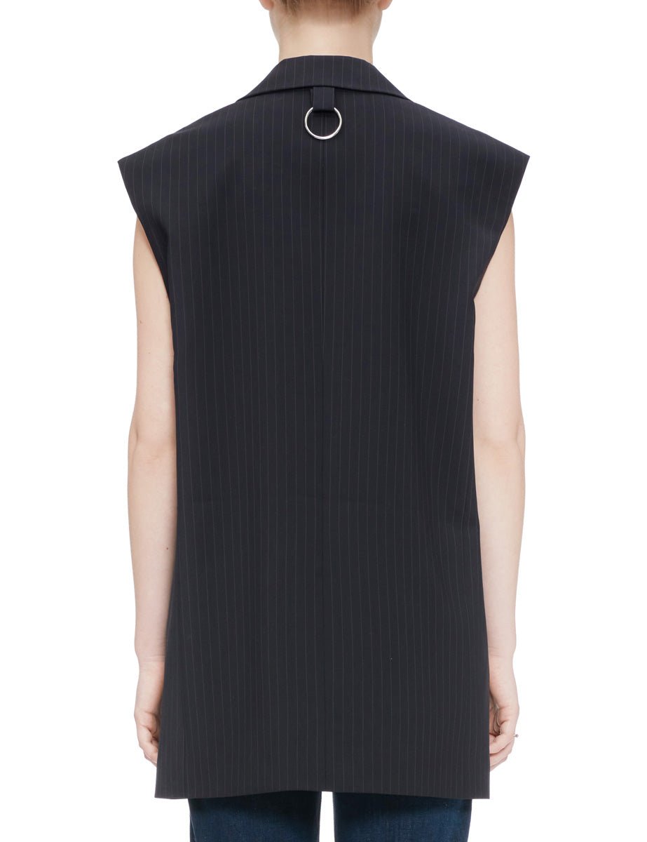 gilet dominic pinstripe navy - tibi - gilet