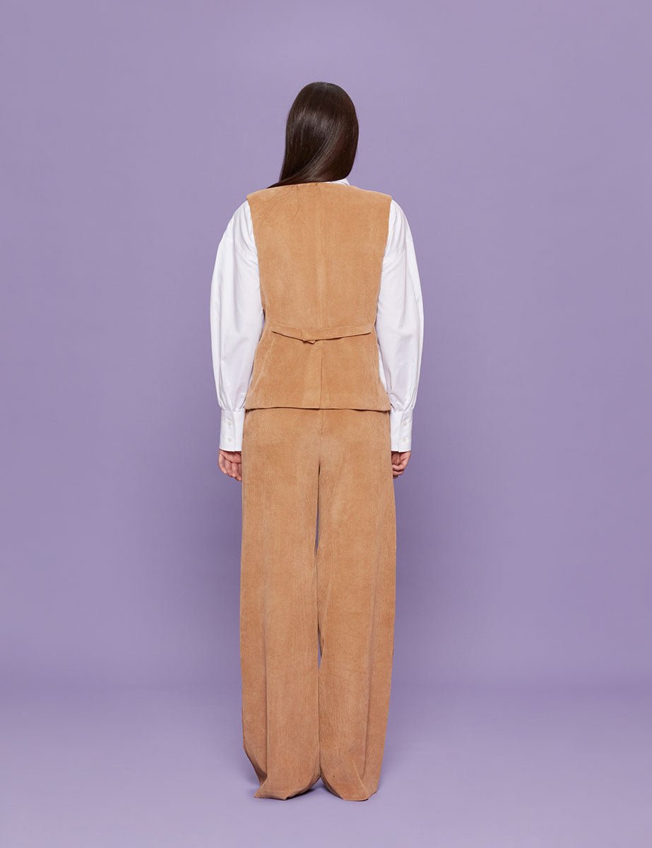 gilet velluto rocciatore camel - blufrida - gilet