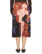 gonna elastico vita pieghe fantasia - stella jean - gonna